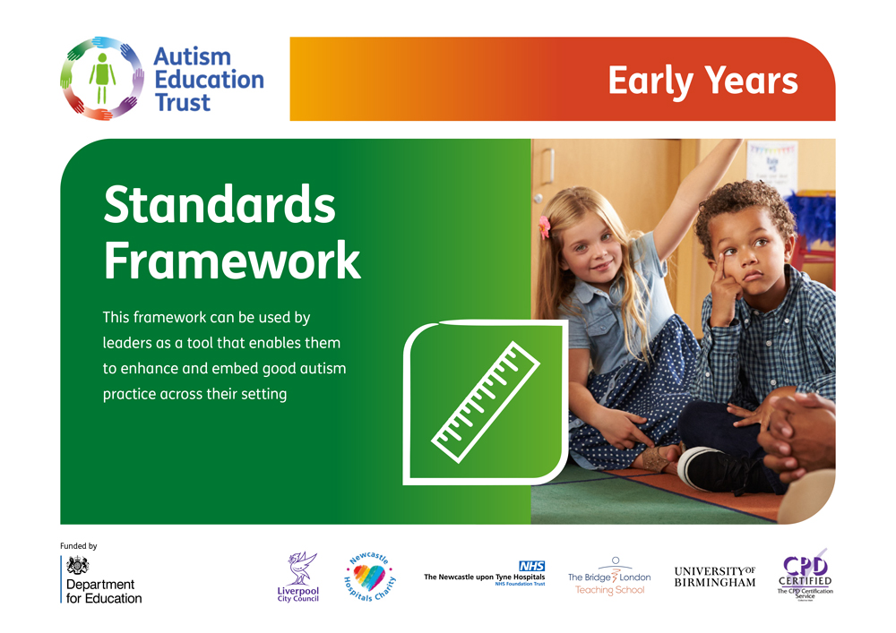 Hyperlinked image which links to the Autism Education Trust Early Years Standards Framework