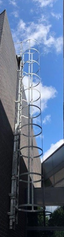 A picture of a school roof escape ladder