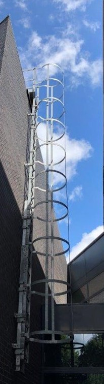 A picture of a school roof escape ladder