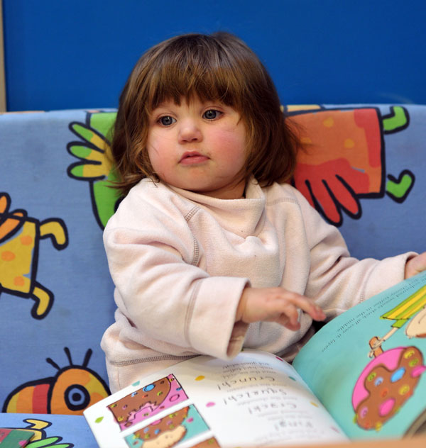 Young girl reading